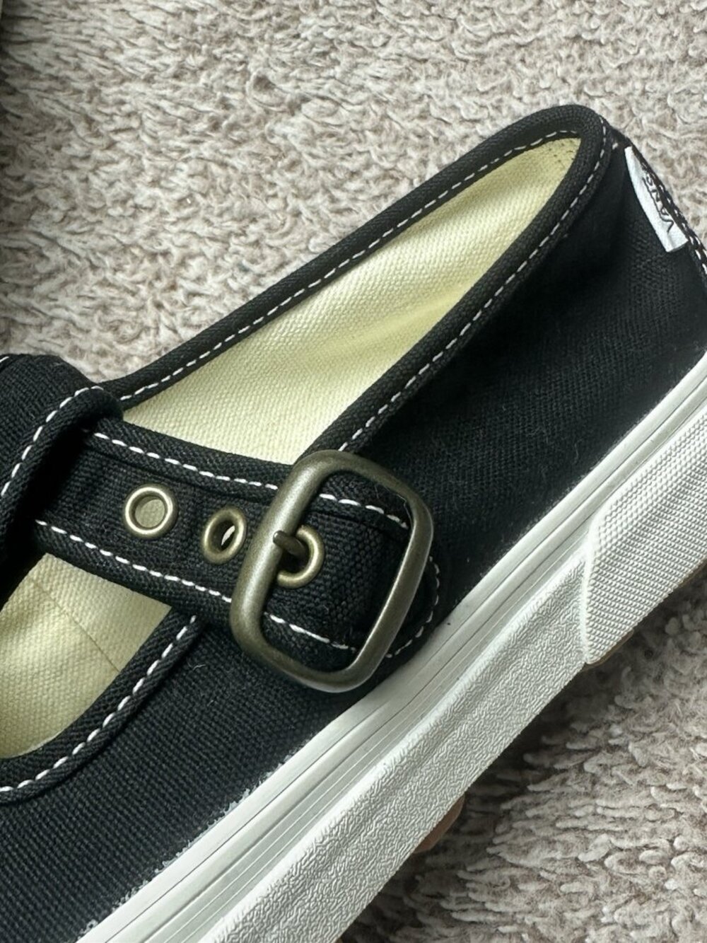 Vans Style 93 Mary Jane Women Size 7.5 Black White Canvas Buckle Shoes NEW - Picture 15 of 15